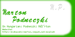 marton podneczki business card